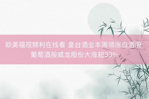 欧美福视频利在线看 皇台酒业本周领涨白酒股 葡萄酒股威龙股份大涨超33%