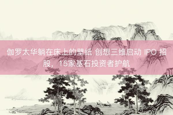 伽罗太华躺在床上的壁纸 创想三维启动 IPO 招股,15家基石投资者护航