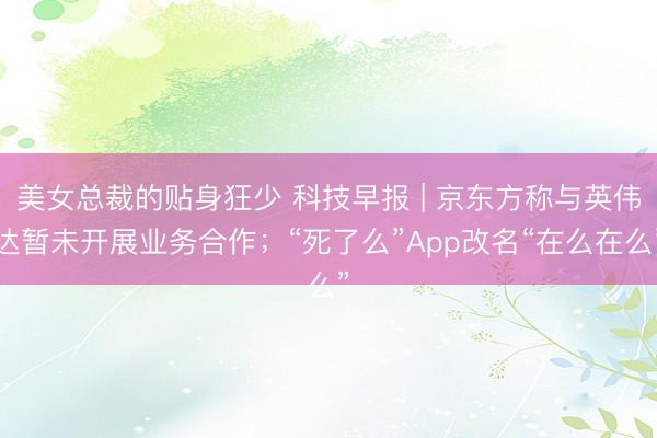美女总裁的贴身狂少 科技早报 | 京东方称与英伟达暂未开展业务合作；“死了么”App改名“在么在么”