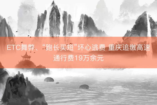 ETC舞弊、“跑长买短”坏心逃费 重庆追缴高速通行费19万余元