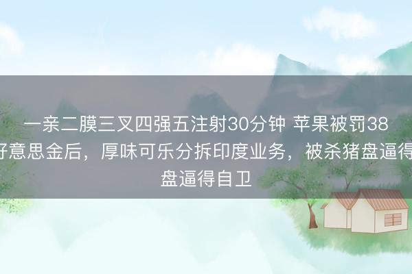 一亲二膜三叉四强五注射30分钟 苹果被罚380亿好意思金后，厚味可乐分拆印度业务，被杀猪盘逼得自卫
